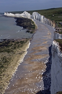Beachy Head looking west over Birling Gap. This is a chalk headland on the south coast of England