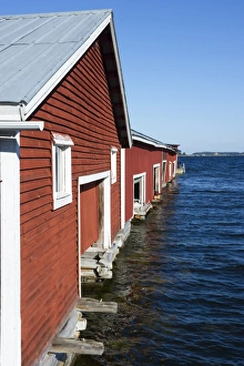 Norrland Prints: Boathouses in fishing village, Trollharens