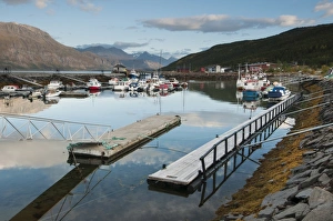 Sunrise Prints: Boats moored in harbour at sunrise