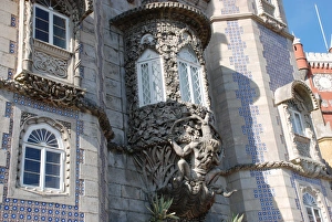 Window Prints: Carved stonework around windows on Romanticist palace
