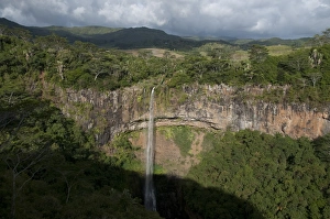 Waterfalls Prints: Chamarel Waterfall from St. Denis and Viande Salee Rivers