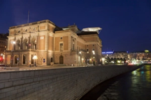 Light Prints: City opera house illuminated at night
