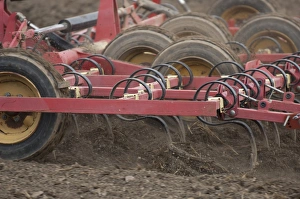 Soil Prints: Close-up of harrows, cultivating arable field, Sweden, may