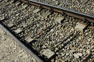 Track Prints: Close-up of railway tracks, in concentration and extermination camp