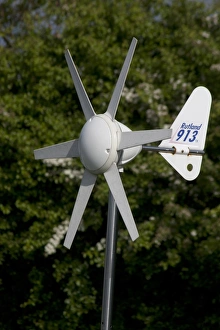 Supply Prints: Close-up of small wind turbine on narrowboat