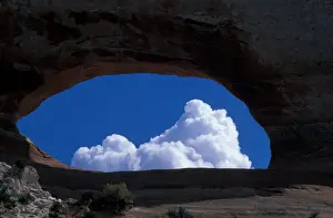Atmosphere Prints: Clouds - General Cloud formation through Wilson Arch - Utah, USA