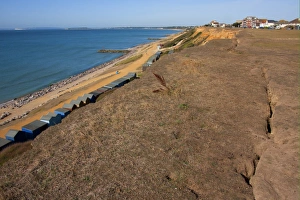 Erodes Prints: Coastal cliff erosion, Barton on Sea, Hampshire, England, september