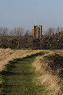 Footpath Prints: Coastal footpath running south to Orford Castle, Suffolk