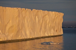 North Polar Prints: Coastal glacier terminus at sunset, Brasvellbreen Glacier, Nordaustlandet, Svalbard