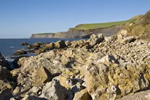 Erosion Prints: Coastline with geological rock formations and Kimmeridge clay erosion