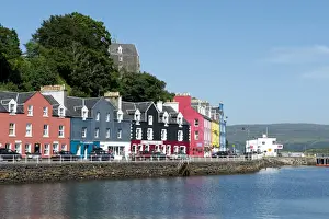Seafronts Prints: Colourful buildings on waterfront at harbour of coastal town