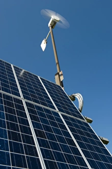 Reservoirs Prints: Combination of solar panels and wind turbine