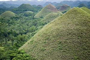 Hilly Prints: Conical karst hills of grass covered limestone, Chocolate Hills, Bohol Island, Philippines