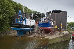 Port Prints: Crystal River and Fidelity BH92 fishing trawlers in dry dock at harbour