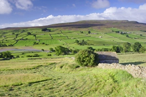 Dry Stone Prints: Cut grass in meadow and stone barn near river