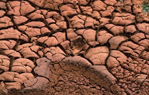 Cyprus Cracked mud in river bed - Cyprus
