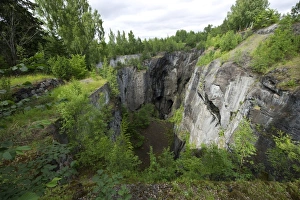 Quarry Prints: Disused iron ore open-pit mine, Dannemora Mine, Uppland, Sweden, july