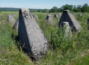 Central Europe Prints: Dragons Teeth World War Two concrete tank trap defences