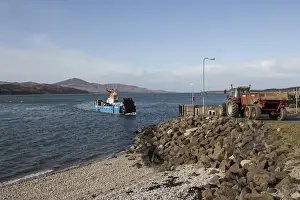 The Eilean Dhiura ferry crossing the Sound of Islay between the isalnds of Islay and Jura