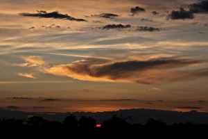 Delta Prints: Evening sky in the Okavango Delta, with some cumulus and cirrus clouds