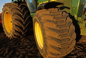 Tyres Prints: Farm machinery, big wheels on John Deere tractor, Sweden