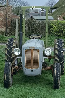 Agriculture Prints: Farm machinery, Ferguson TE20, Little Grey Fergie tractor, c. 1955, front view, England
