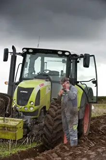 Plough Prints: Farmer talking on mobile phone