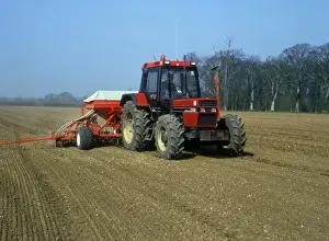 Sowing Prints: Farming - Sowing Drilling linseed seeds / early April