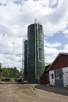 Farmyards Prints: Farmyard with silos, Alunda, Uppsala, Sweden, june