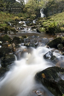 Thwaite Prints: Fast-flowing river, cascades and waterfall