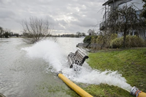 Environmental Prints: Floodwater pumped back into river during flood