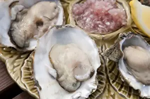 Fresh oysters, West Mersea, Essex, England, August