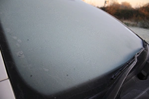 Cars Prints: Frost covered car windscreen at sunrise, Suffolk, England, november