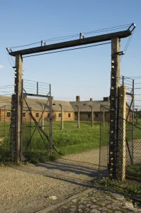 Central Europe Prints: Gateway into concentration and extermination camp, Auschwitz Birkenau, Poland