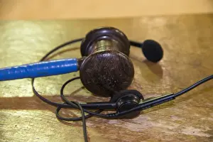 Mart Prints: Gavel and microphone, equipment of auctioneer at livestock market