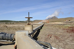 Geothermal Prints: Geothermal power and heating plant, Bjarnflag, Myvatn area, Iceland, July