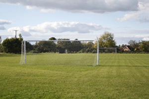 Sports Prints: Goal posts on village football pitch