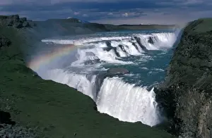 Golden Prints: Gullfoss (English: Golden Falls) is a waterfall located in the canyon of Hv'¡t'i river in southwest Iceland