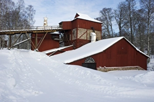 Industry Prints: Historic ironworks in snow, Engelsberg Ironworks