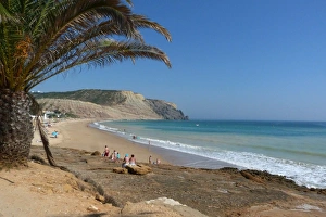 Palm Prints: Holiday beach at Praia da Luz Portugal
