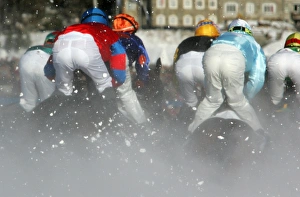 Horse Prints: Horse racing, flat race on frozen lake