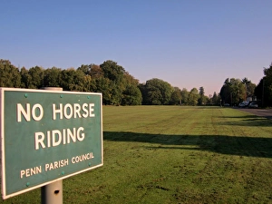 Chilterns Prints: No Horse Riding sign, Penn Wood