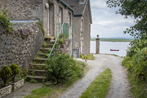 Isolated Prints: Houses in coastal village and river
