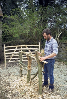 Craft Prints: Hurdle maker at work, Shropshire, England