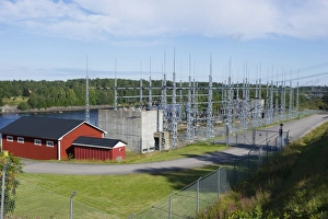 Industry Prints: Hydro-electric powerstation, Ljusnan River, Ljusne, Halsingland, Norrland, Sweden, august