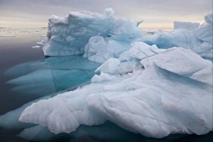 Iceberg drifting at sea, Arctic Sea, Spitsbergen, Svalbard, august