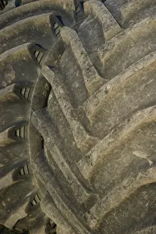 Wheels Prints: John Deere 9400 tractor, close-up of dual wheels and tyres, Sweden, may