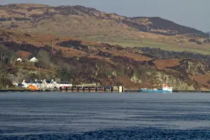 Port Prints: The Jura Ferry, Eilean Dhiura, coming into Port Askaig on the Isle of Islay Scotland