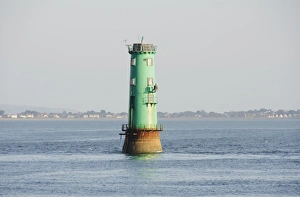 Port Prints: Lighthouse at harbour entrance, Dublin Port, Dublin Bay, Ireland, november