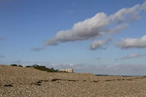 Shingle Prints: Looking north towards Sizewell A nuclear power station over shingle beach